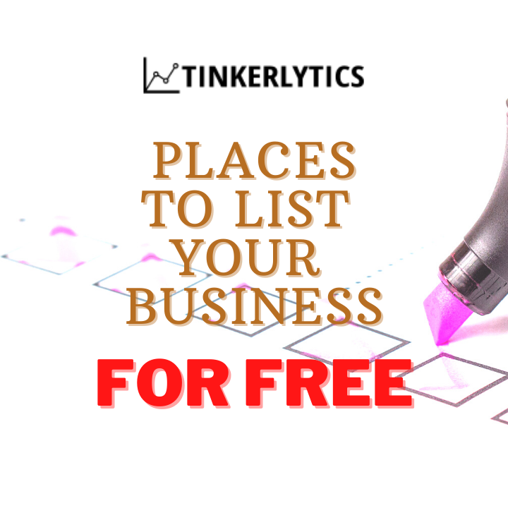 image with text for places to list your business online for free on tinkerlytics blog